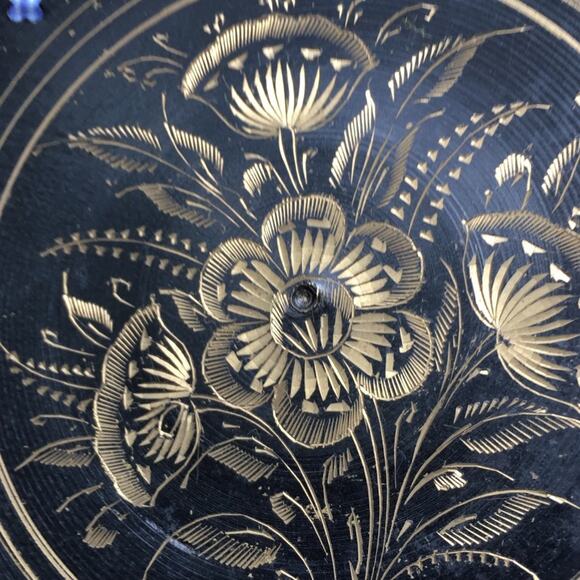 Whimsigoth catch all dish Black Dark Academia Goth Brass Floral Vintage - Picture 5 of 10